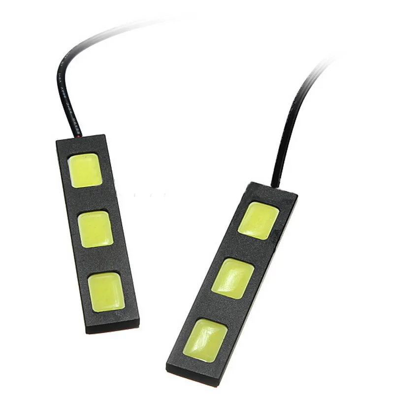 2pcs（1 set） COB 3led DRL car light Daytime Running lamps Lights led interior car lights led work lights Car Styling car-styling