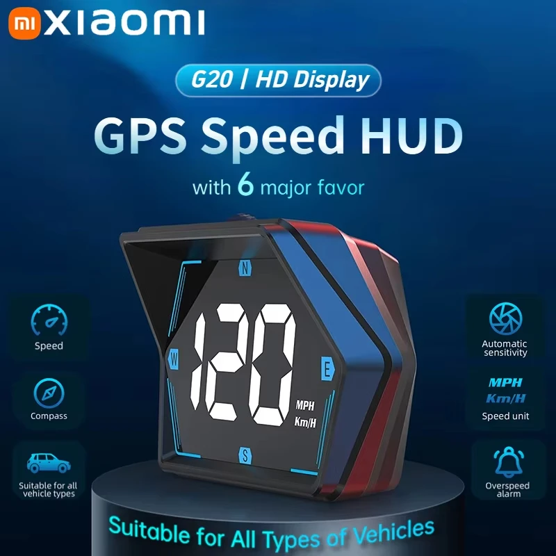 Xiaomi G20 HUD GPS سيارة عداد السرعة الرقمي رئيس متابعة العرض الرقمي سرعة متر متعدد الوظائف الزجاج الأمامي العارض لجميع السيارات