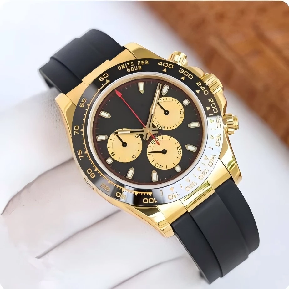 Luxury Panda Daytona Series Fully Automatic Mechanical Stainless Steel Ceramic Ring Waterproof Luminous Steel Band Men\'s Watch