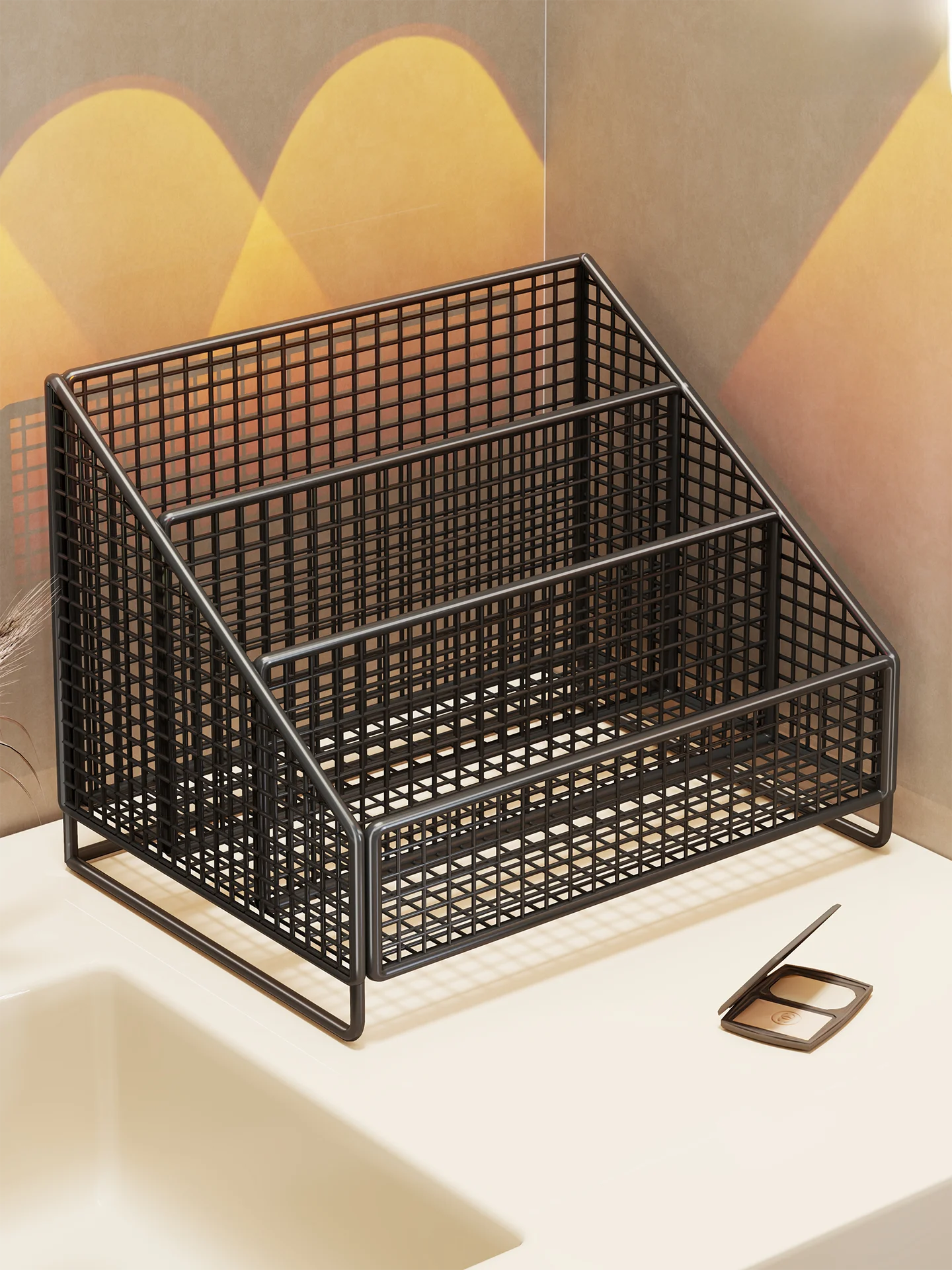 

Органайзер для ванной комнаты и рабочего стола Batoom Vani eup Skincare Storage Ra Simple Sle Linjia, настенный, для фиксированной установки