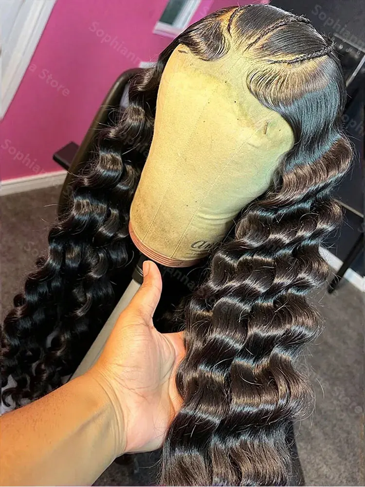30 40Inch Human Hair 13x6 13x4 HD Lace Frontal Wig Brazilian Loose Deep Wave Curly Human Hair Lace Front Wig For Black Women