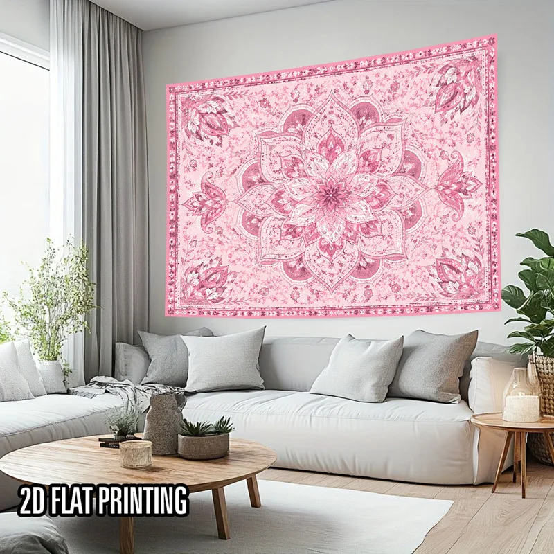 Ultra Large Pink Mandala Floral Bohemian Tapestry Wall Hanging Boho Chic Bedroom Decor Ethnic Living Room Art Fabric Print Home