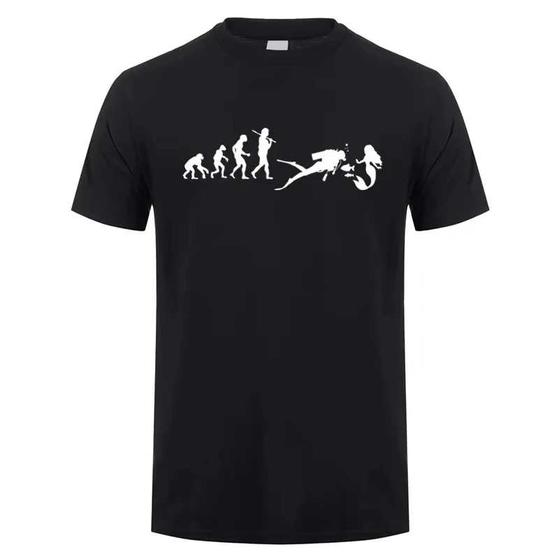 New Men's 100% Cotton Diving Enthusiast T-Shirt Trendy Summer Short-Sleeve Top Unisex Outdoor Graphic Tee For Diving Lovers