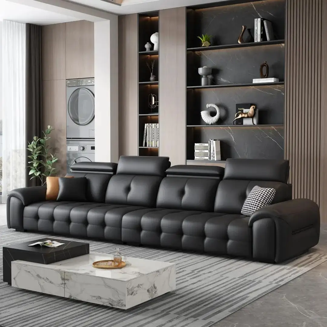 xj-Sofa Leather Sofa Lawrence Living Room Home Sofa Size Apartment Modern Three Or Four-person Sofa*