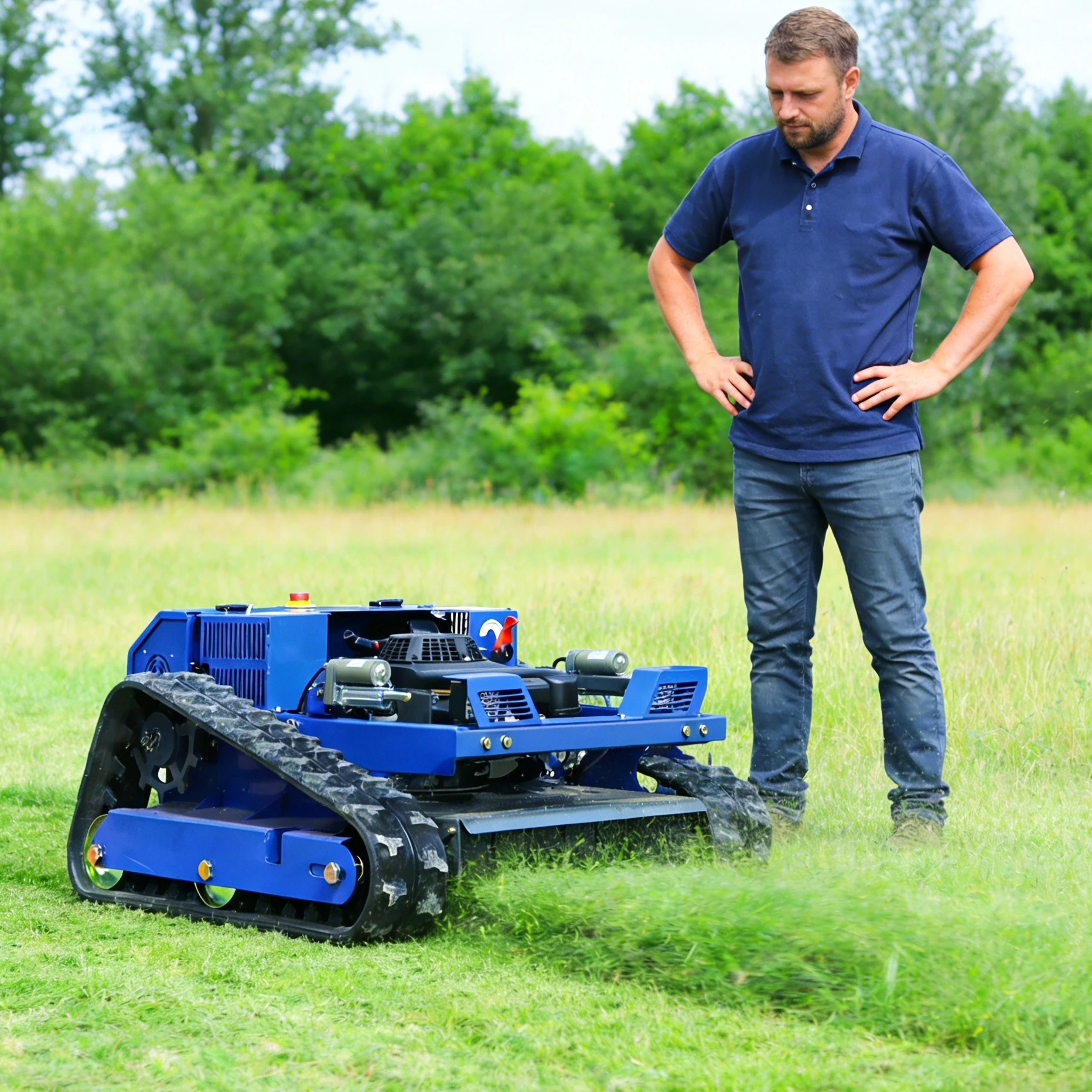 Фото Беспроводная газонокосилка-робот с быстрой доставкой, для стрижки травы на любой местности, для сада и фермы, с возможностью индивидуальной настройки