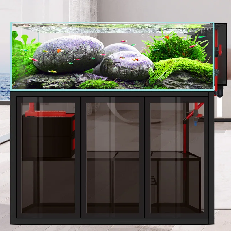 

Stream tank living room household large intelligent bottom filter ultra white fish tank ecological