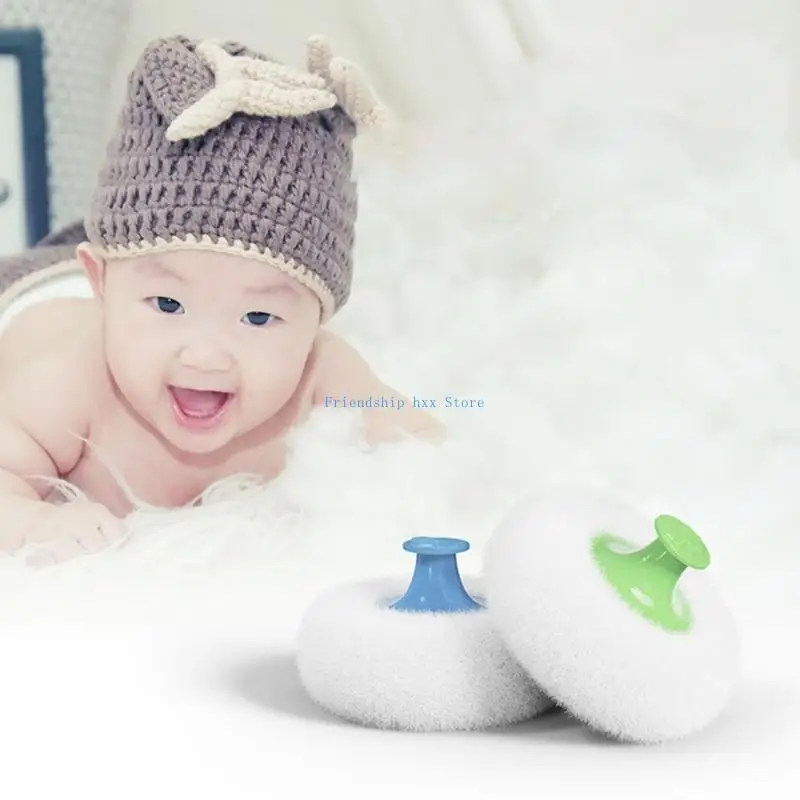 

F1CB Baby Body Cosmetic Powder Puff and Container Case Infant Kid Powder Puff Empty Loose Powder Box Large Powder Puff