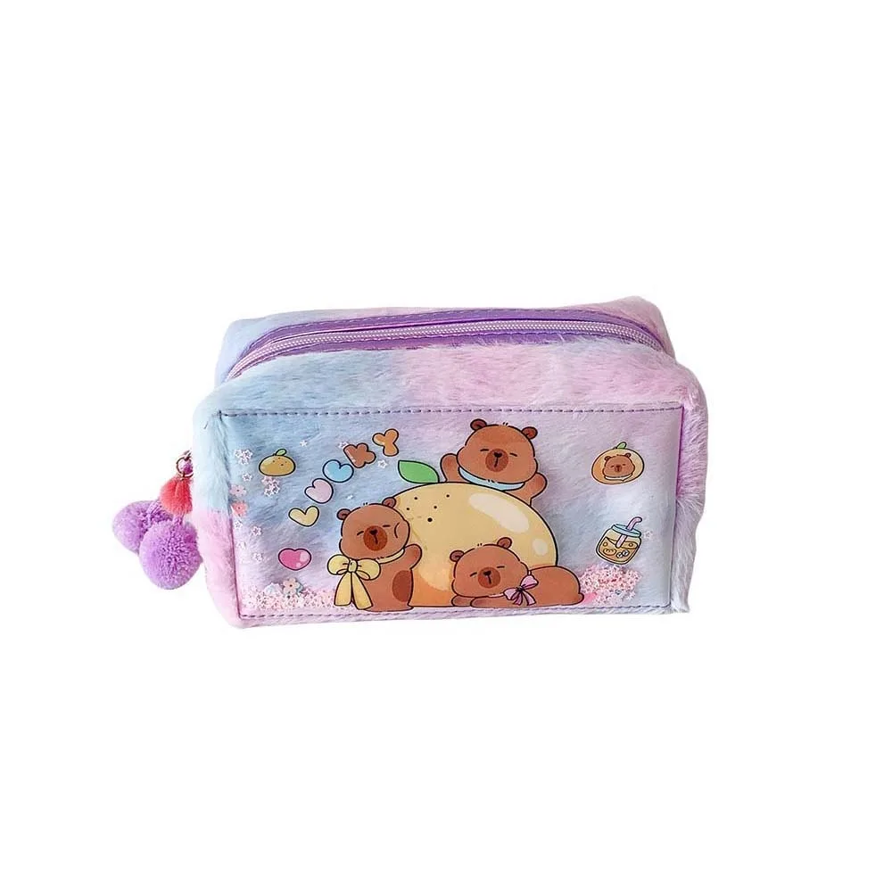 

Plush PVC Capybara Plush Pen Bag Pencil Case Stuffed Cartoon Capybara Pencil Bag Signing Pen Large Capibara Plush Pencil Pouch