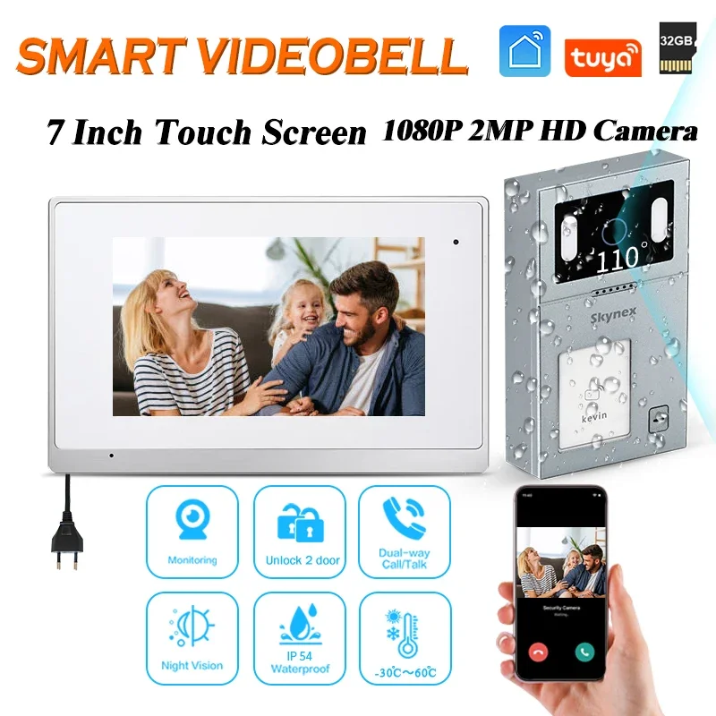 

best quality 7 inch wired mobile interphone video for home switch tuya access smart home system door telephone intercom