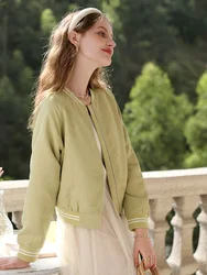 I BELIEVE YOU-chaquetas cortas de Jacquard para mujer, chaqueta de manga raglán francesa, uniforme de béisbol, abrigo elegante extranjero, novedad de primavera, 2024, 2241185467