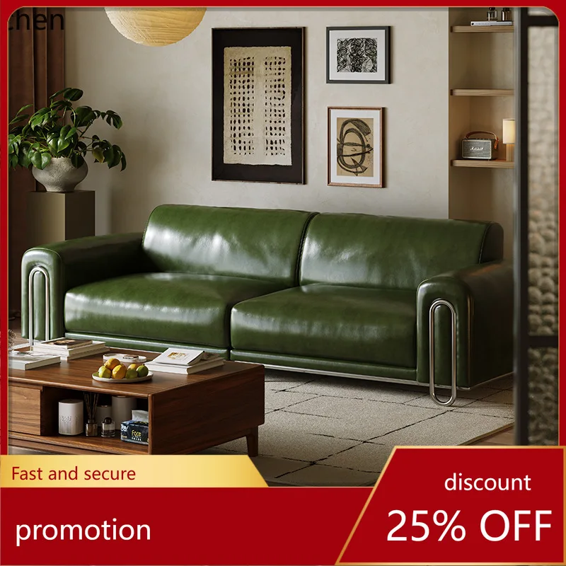 ZML Sofa Living Room Removable and Washable Straight Row Leather Art Sofa Furniture Supplies