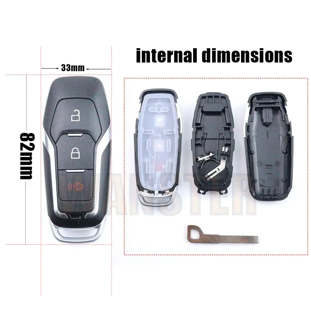 3/4/5 Botton M3N-A2C31243800 DS7T-15K601-D Car Key Fob Case Shell Housing for Ford Mustang Edge Explorer Fusion Mondeo Kuka