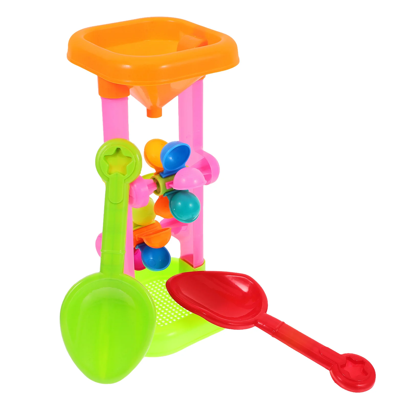 

Hourglass Sand Water Sifting Funnel Beach Toys Kids Plaything Windmill Table Suite