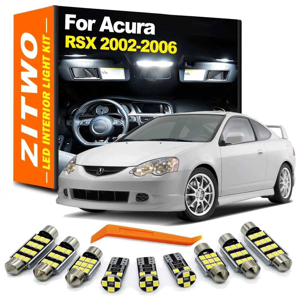 ZITWO 10Pcs Canbus LED Interior Light For Acura RSX 2002 2003 2004 2005 2006 Car Bulb Dome Trunk License Plate Lamp No Error