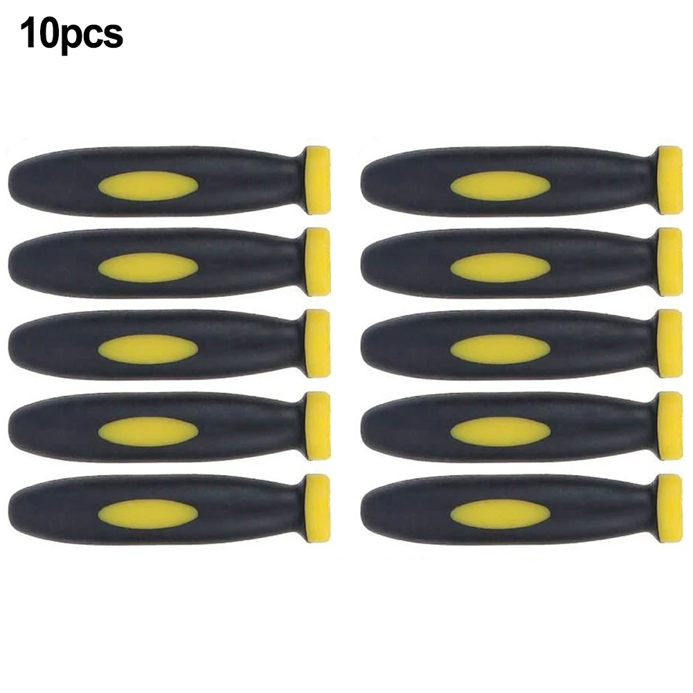 10Pcs Rubber File Handle Reusable Quickly Installed Handle 3mm Hole Diameter For Files Handles Grip Yellow Black