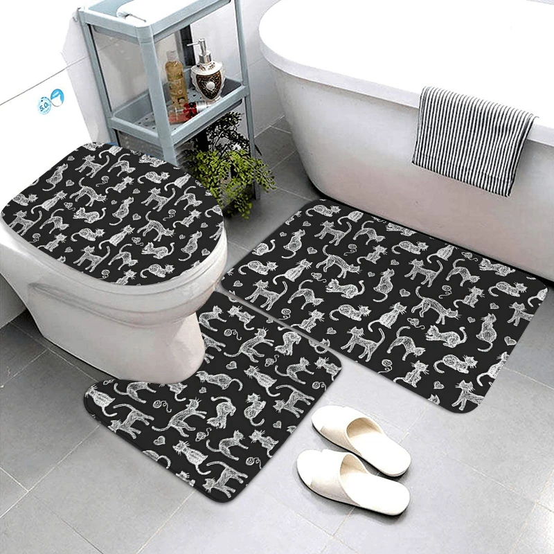 Anti-slip Bath Mat Bathroom Small Rug Foot Mat Entrance Door Mat Kitchen Mat Bedroom Balcony Room Mat Bathtub toilet rug waves