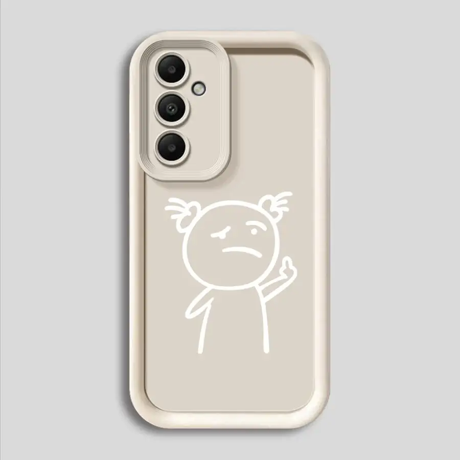 Soft Cover Case for Samsung Galaxy A56 A32 A16 A14 A26 A22 A33 A34 A23 A12 A36 A24 A13 New Cartoon Matchstick Man