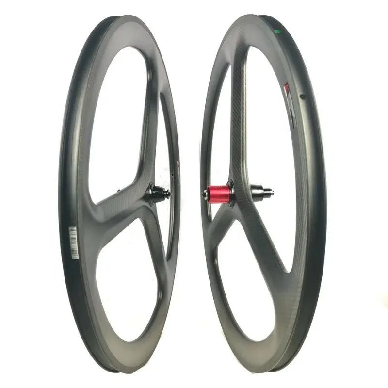 Synergy Carbon Three-Wheel Road or Track 3-Spoke Fixie Wheel 700C 50mm Bicycle Wheel