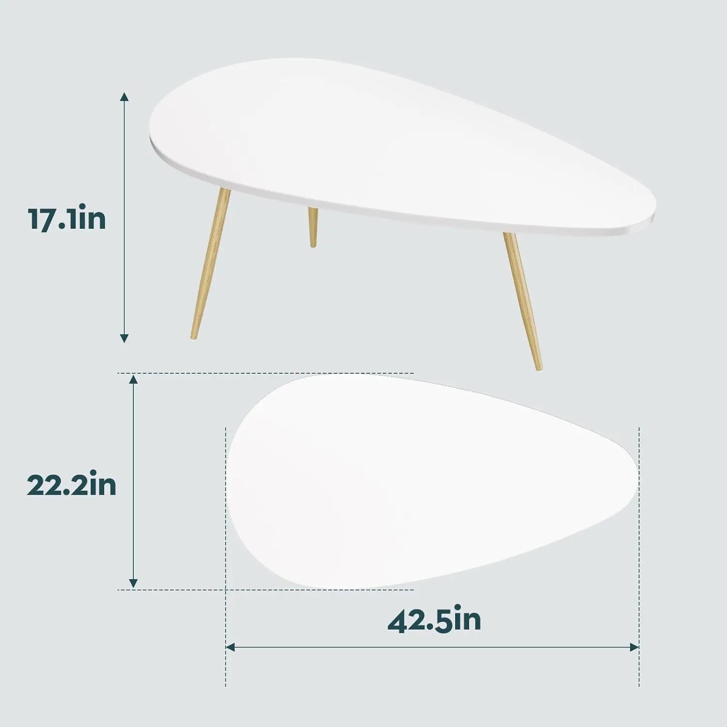 Saygoer-Mesas de café brancas modernas, mesa central oval simples para sala de estar, casa e escritório, espaço pequeno, exclusivo