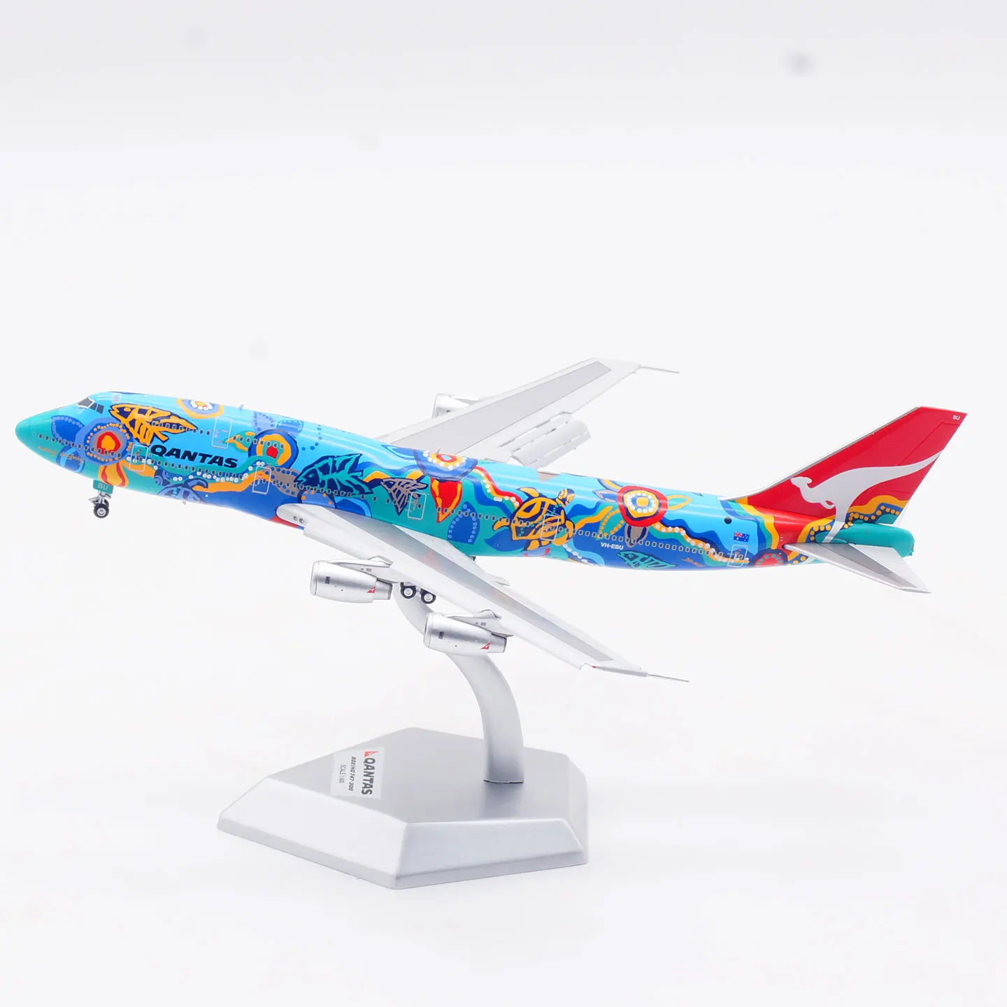 B606501F سبيكة تحصيل طائرة هدية HX نموذج 1:400 Qantas الخطوط الجوية بوينغ B747-300 دييكاست نموذج طائرة VH-EBU اللوحات أسفل