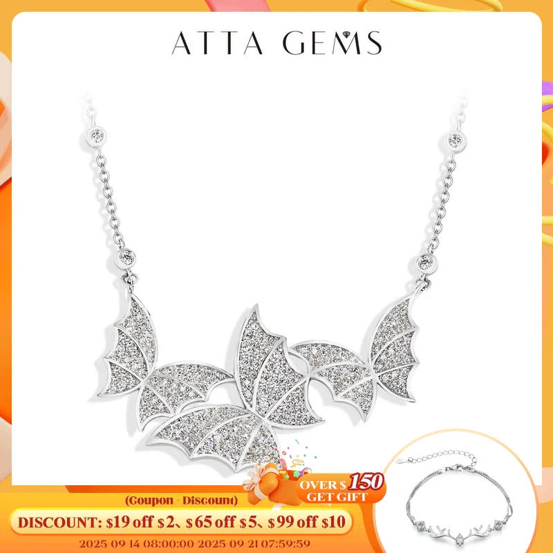 

ATTAGEMS Elegant Butterfly Moissanite Necklace For Women S925 Silver VVS1 Lab Diamond luxury Wedding Bride Jewelry Gift Hot Sale
