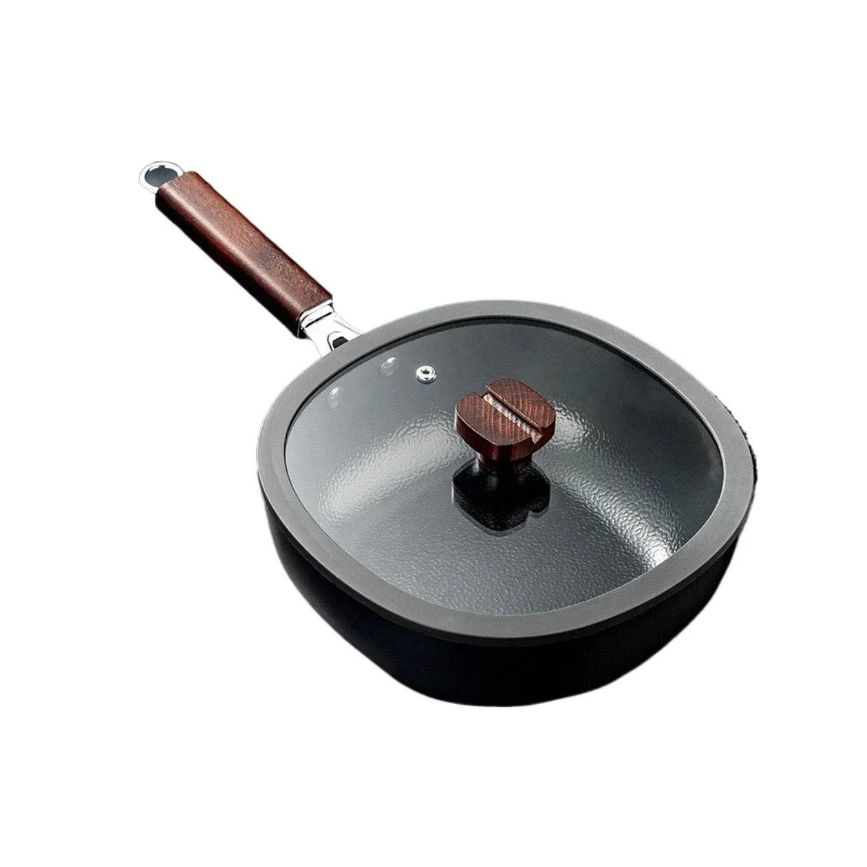 New Titanium Iron Pan, One Pot, Multi-purpose Flat-bottom Wok, Super Non-stick Wok, Kitchen-resistant