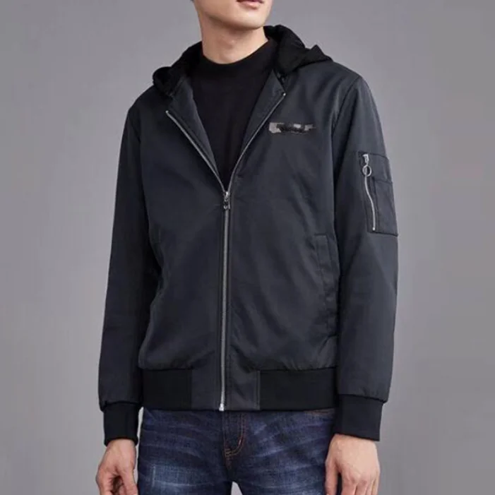 

Мужская повседневная шапка Harbor Series Jaet Faionable ort Sle ex, съемная шапка, весенне-осенняя одежда, полиэстер, молния, Cl...