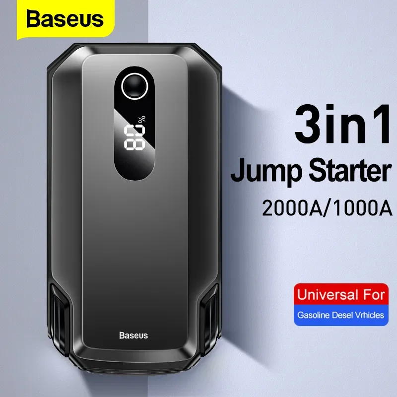 Baseus Auto Starthilfe Power Bank 20000mAh 10000mAh Tragbare Auto Booster Notfall Batterie Ladegerät 12V 2000A Ausgangs gerät