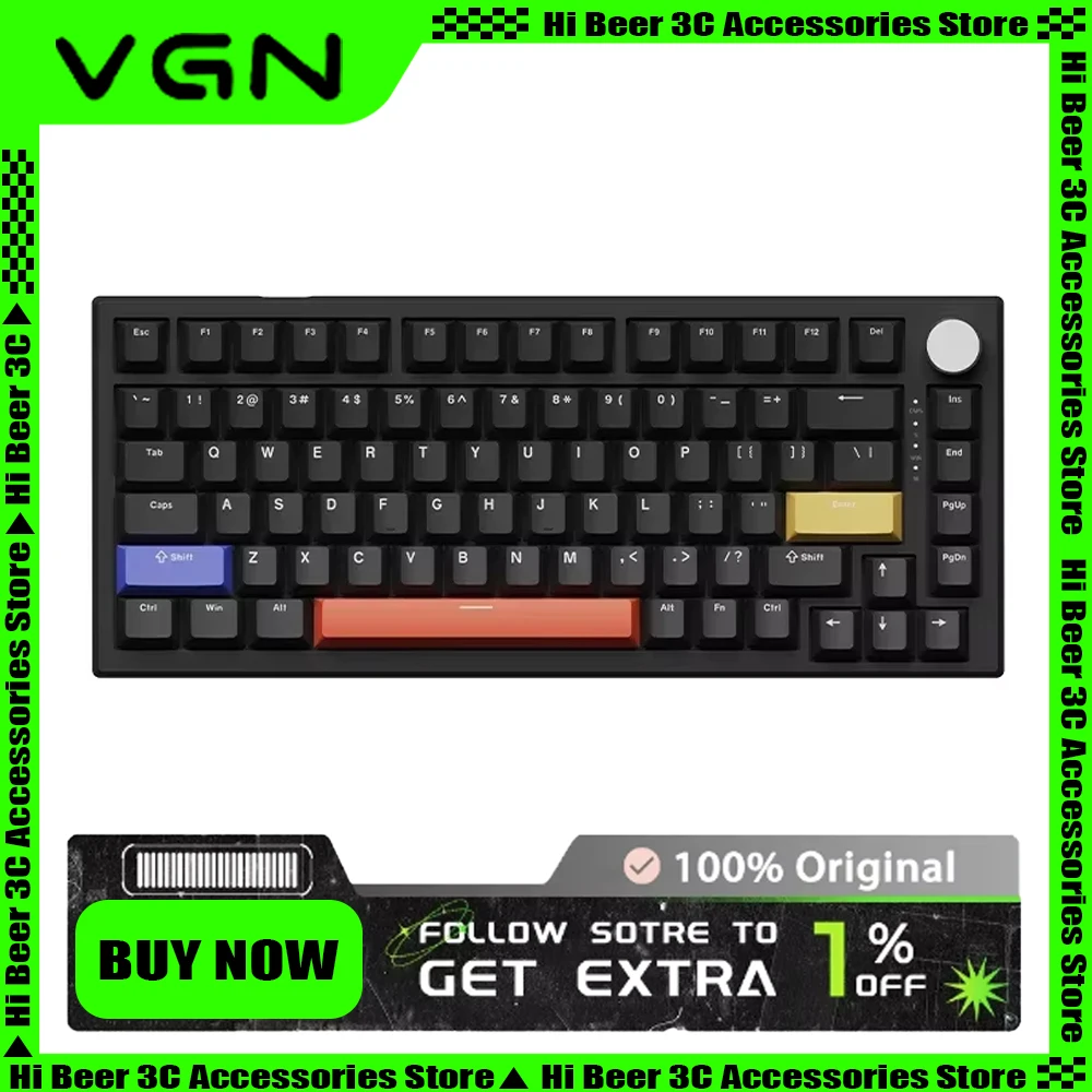 Vgn A75 Magnetic Swicth Mechanical Keyboard Wired Quick Trigge Rgb Gaming Keyboard 75% Hot Swappable Fps Pc Gamer Valorant Gifts