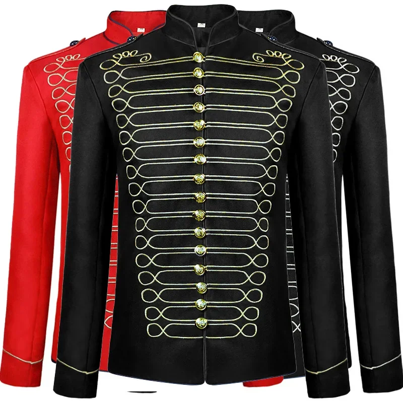 Performance costume medieval retro new Amazon steampunk military drummer punk Gothic jacket for men