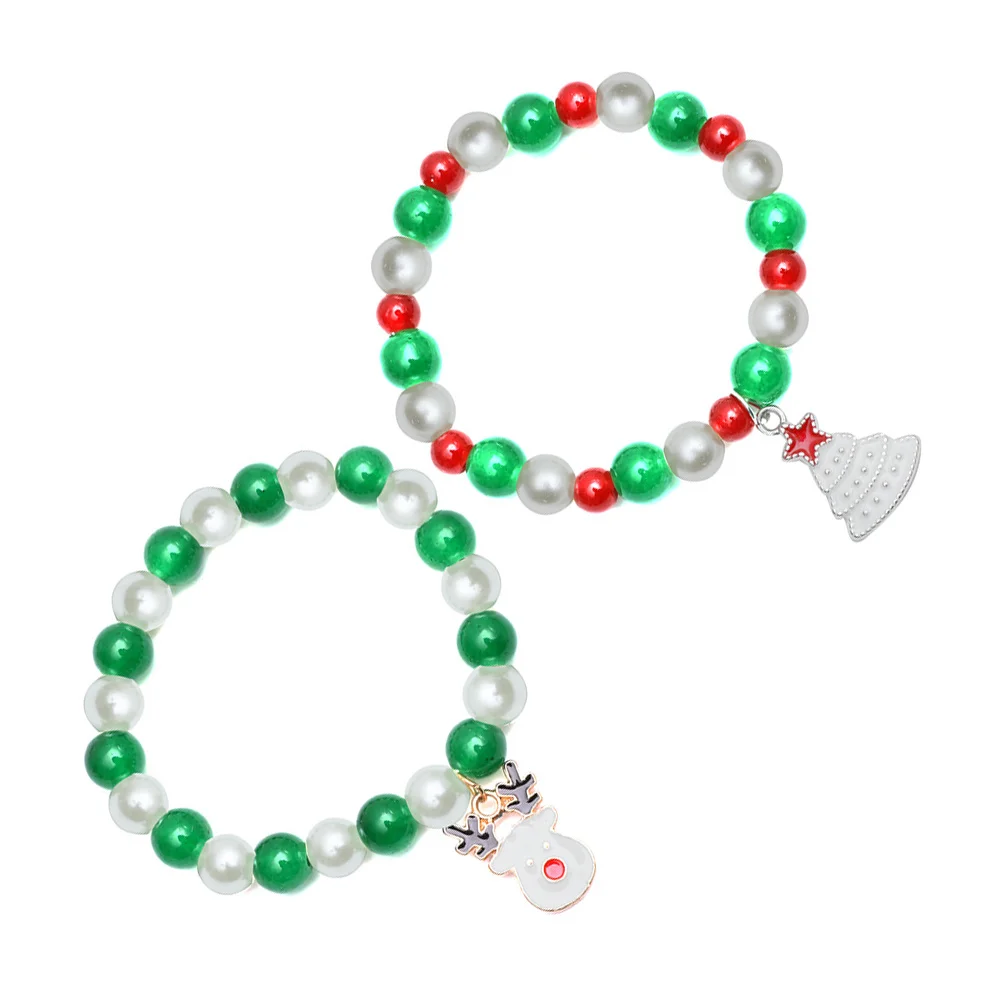 

2Pcs Christmas Hat Bracelet Women Festival Jewelry Gift Christmas Wrist Decor Party Accessories Bracelet Gift Wristband