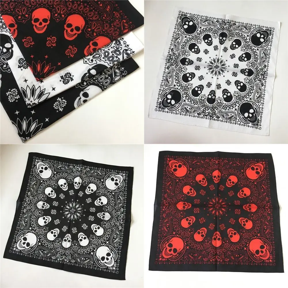 Western Style Skull Cashew Pattern Hip Hop Scarf 100% Cotton Material Windproof Printed Shawl Sun Protection Beach Scarf Women's