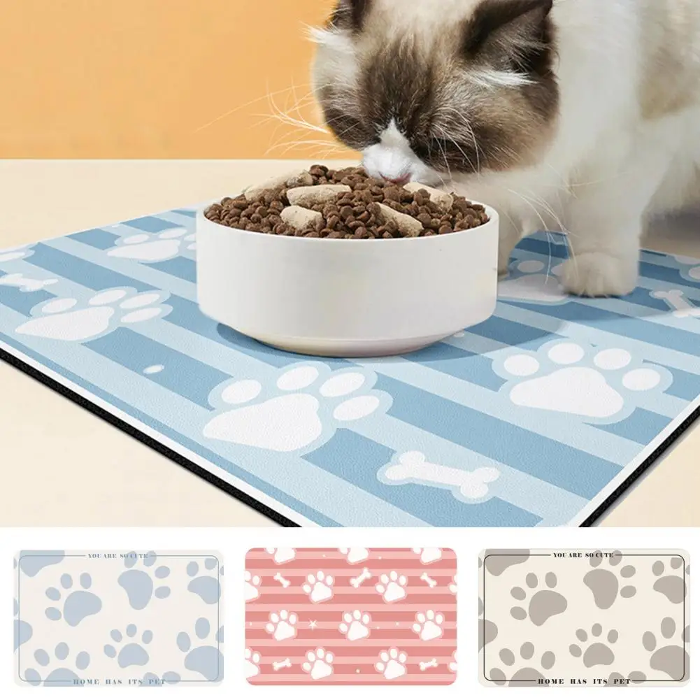 Pet Placemat Leak-proof Spill-proof Scratch-resistant Flexibility Double-sided Non-slip Fast Water Absorption Foldable Mat Soft