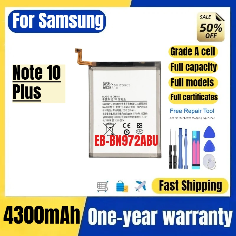 EB-BN972ABU for Samsung Note 10 Plus Mobile Phone Battery High Quality High Capacity Replacement Bateria Grade A Cell with Tools