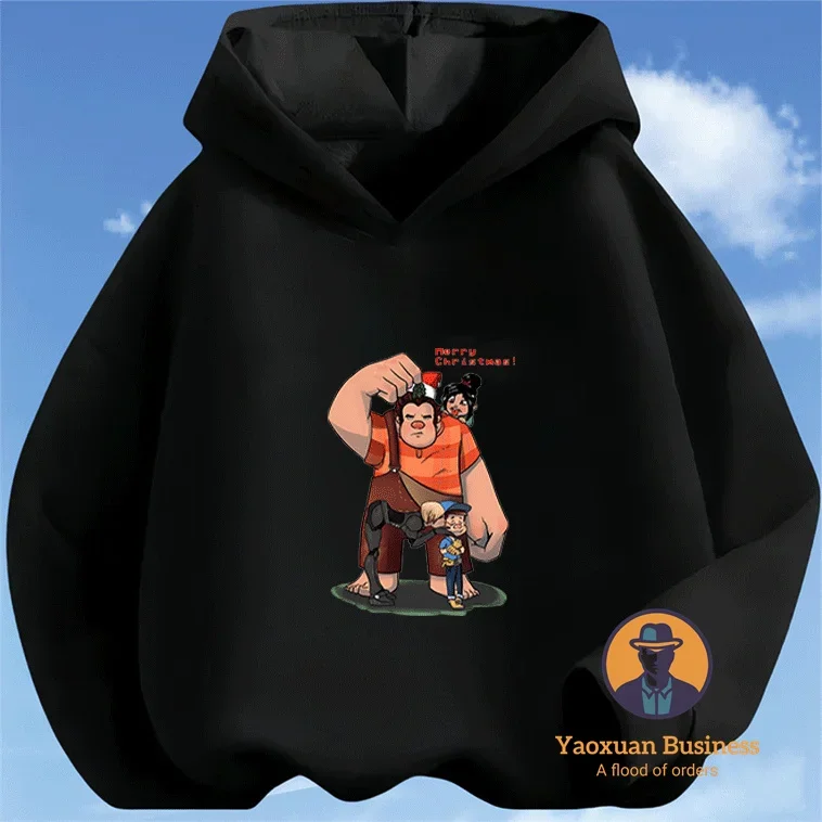 

Popular Wreck-It Ralph Boys Girls Hoodie Cute Cartoon Print Windproof Warm Autumn Winter Stylish​