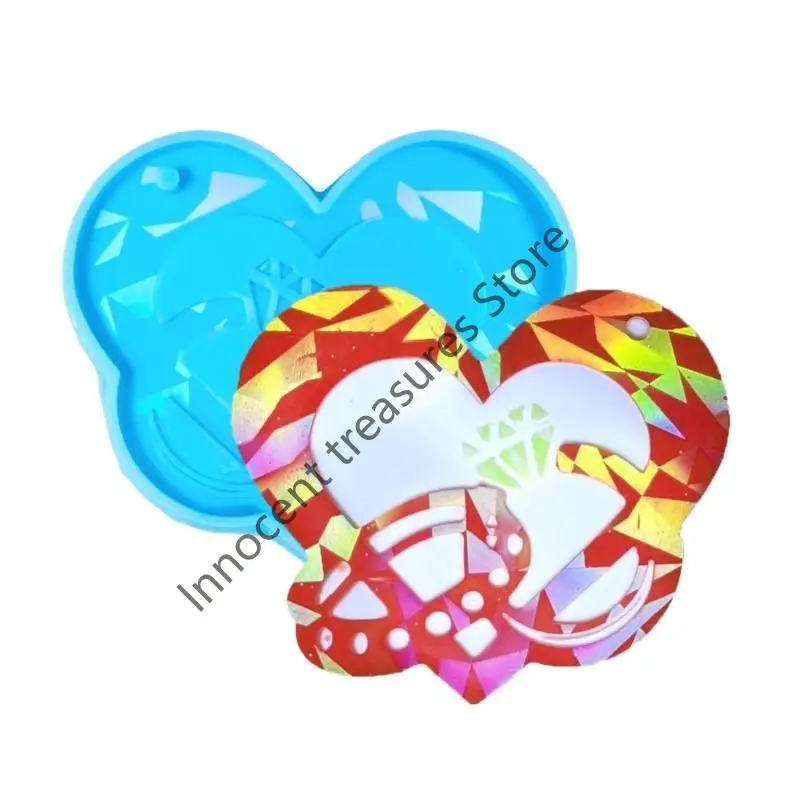 

3XUA, захватывающие сердечные аксессуары в форме сердца Голографические силиконовые подвесные формы