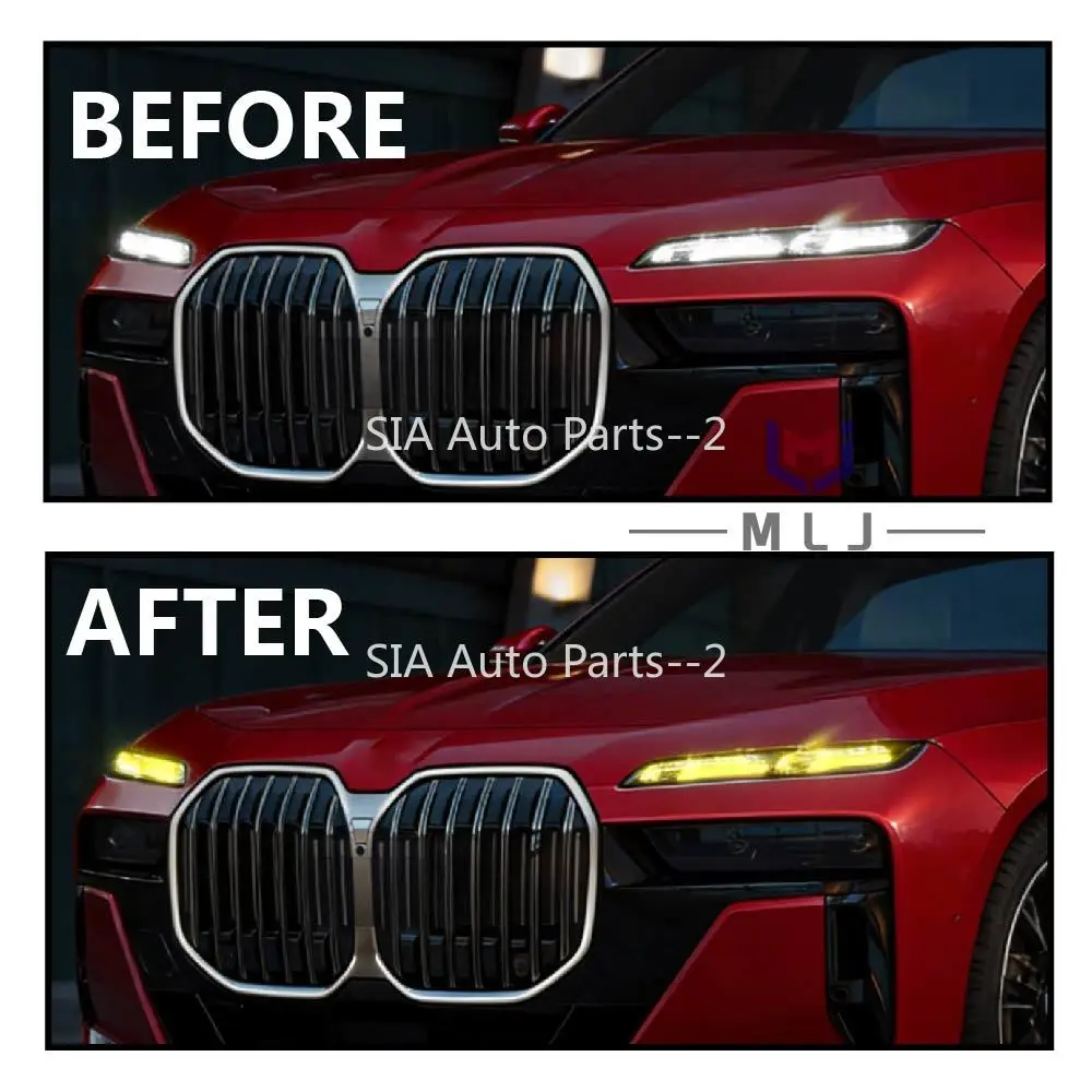 yellow laser Car Accessories DRL LED Boards DRL Angel Eyes 63115A5F627 63115A5F628 FOR 2021-2024 BMW 7 Series G70 i7 high-spec view 3