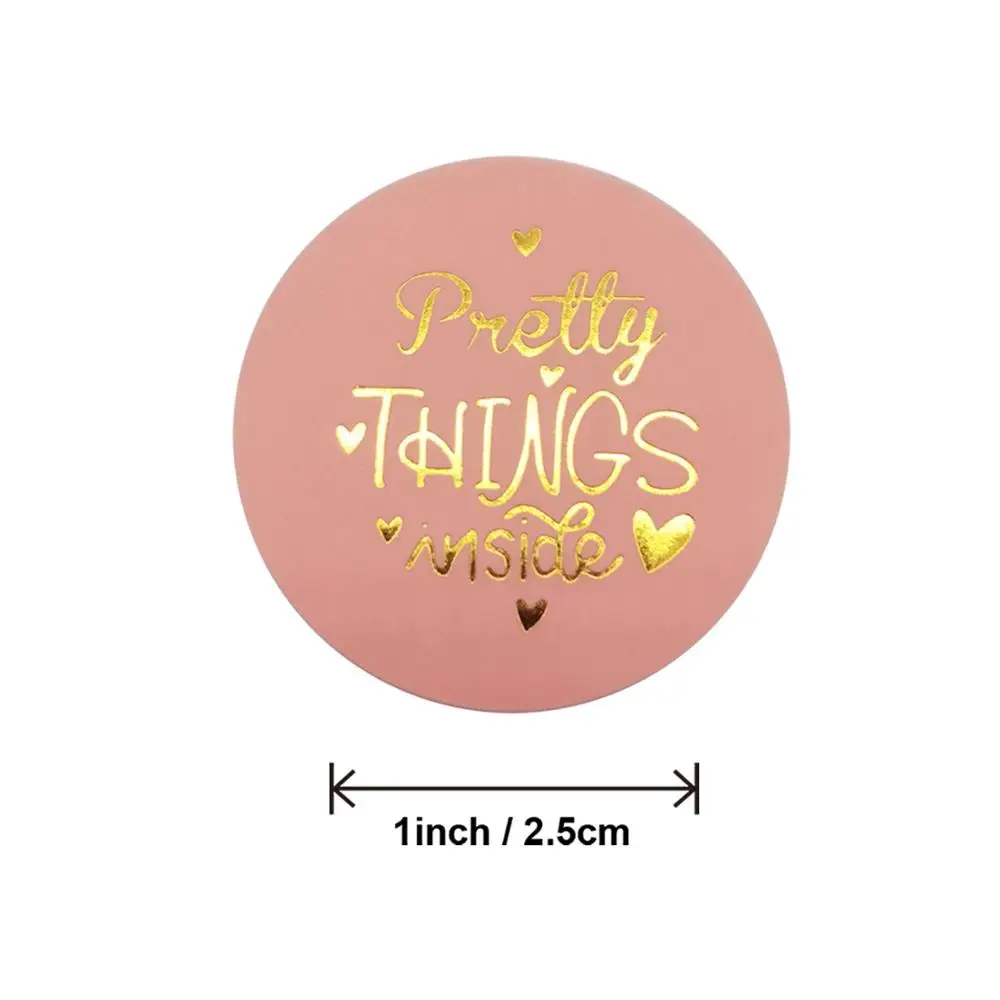 50-500pcs Pink Label Stickers Foil Thank You Stickers Taste Business Order Home Hand Made Sticker Wedding Envelope Seals