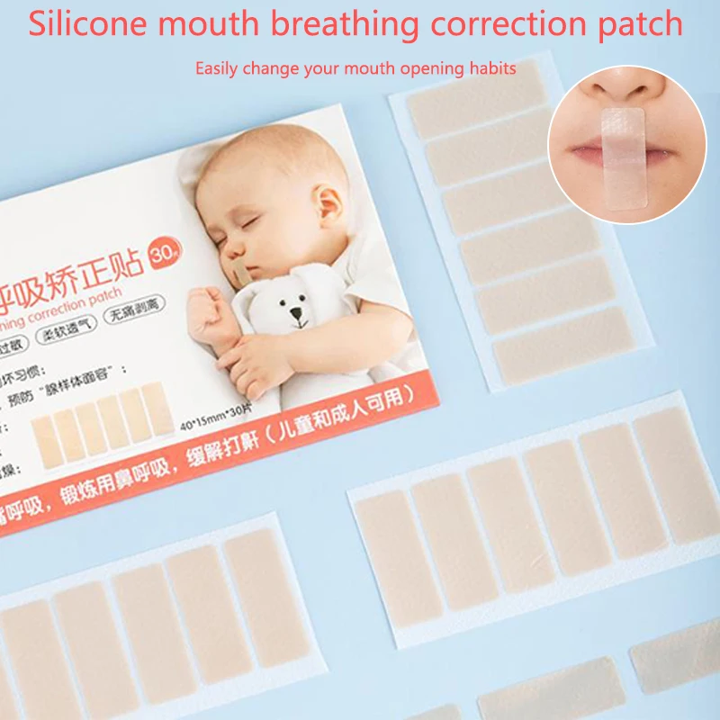 30 Sheets Correction Lip Nose Breathing Improving Patch For Children Adult Night Sleep Mouth Orthosis Tape Anti-Snoring Stickers