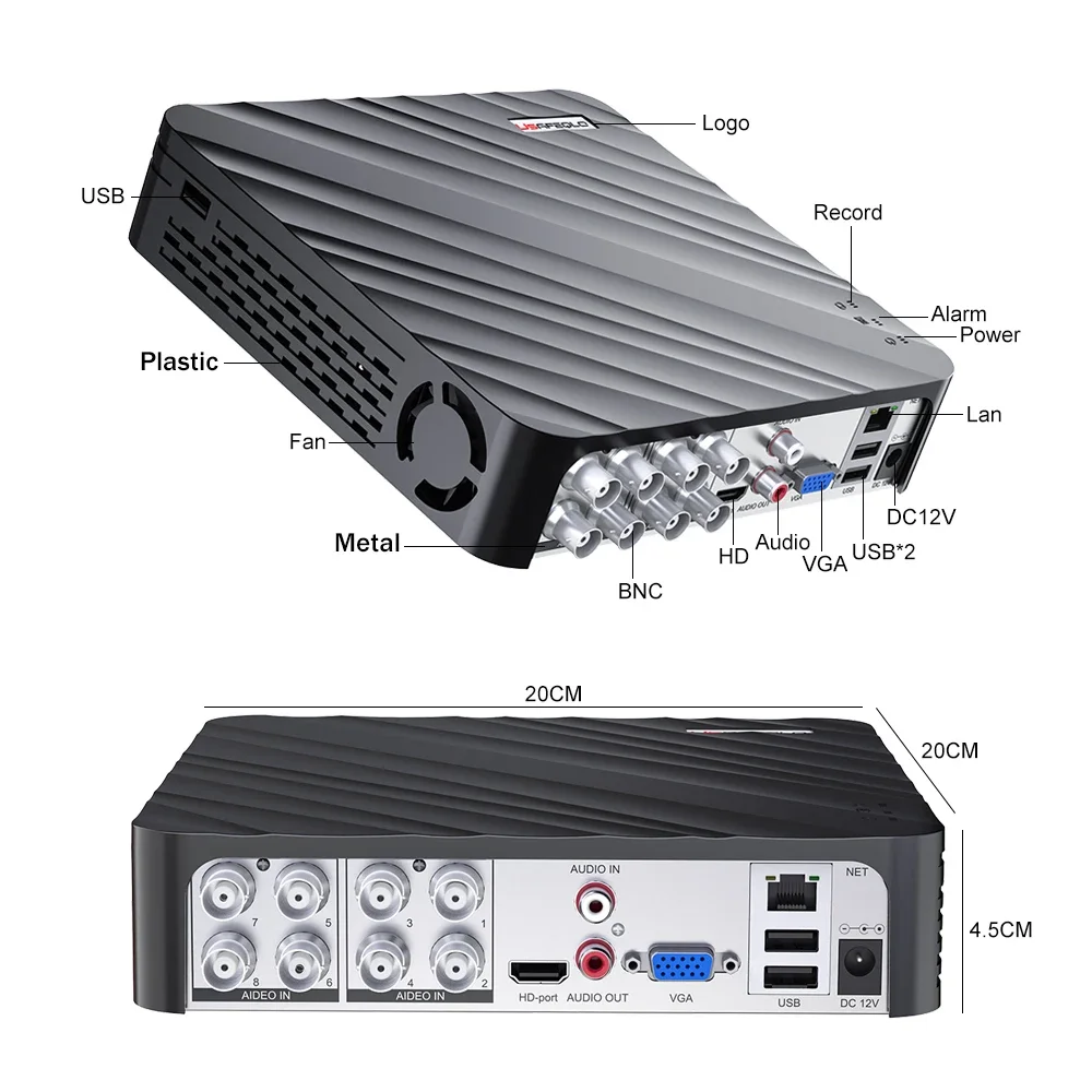 Imagem -04 - Dvr Híbrido Gravador de Alta Definição 6in1 Canais Câmera Analógica Ahd 4k-n Câmeras 5mp Vigilância por Vídeo Xmeye Pro