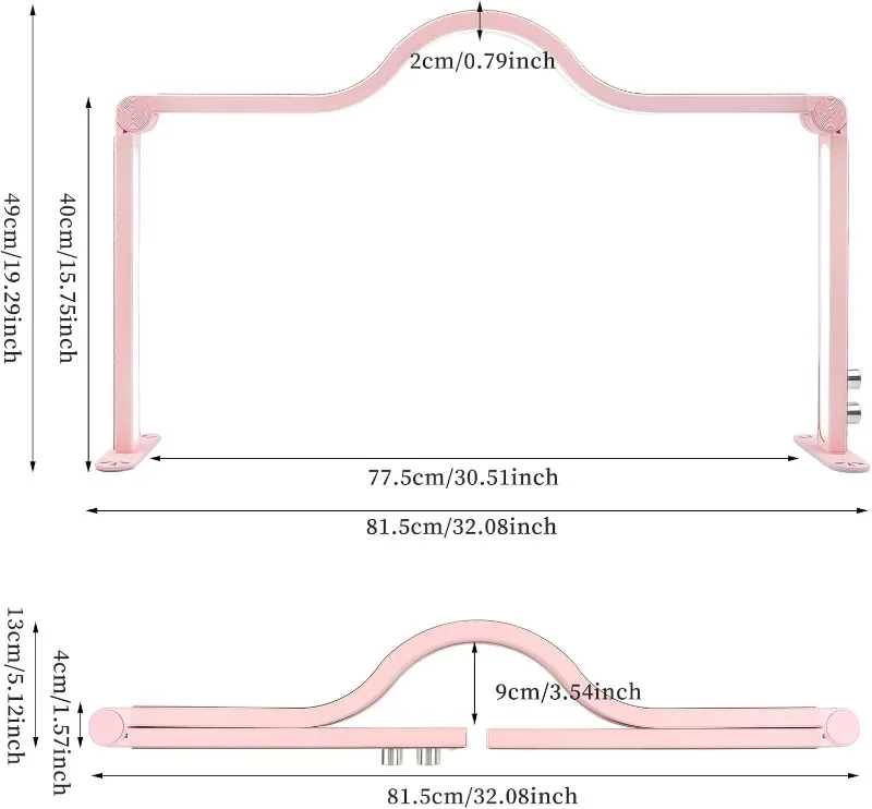 48W Half Moon Nail & Lash Lamp – Adjustable Knob Switch, Foldable LED Desk Fill Light for Beauty Salons & Eyelash Extensions
