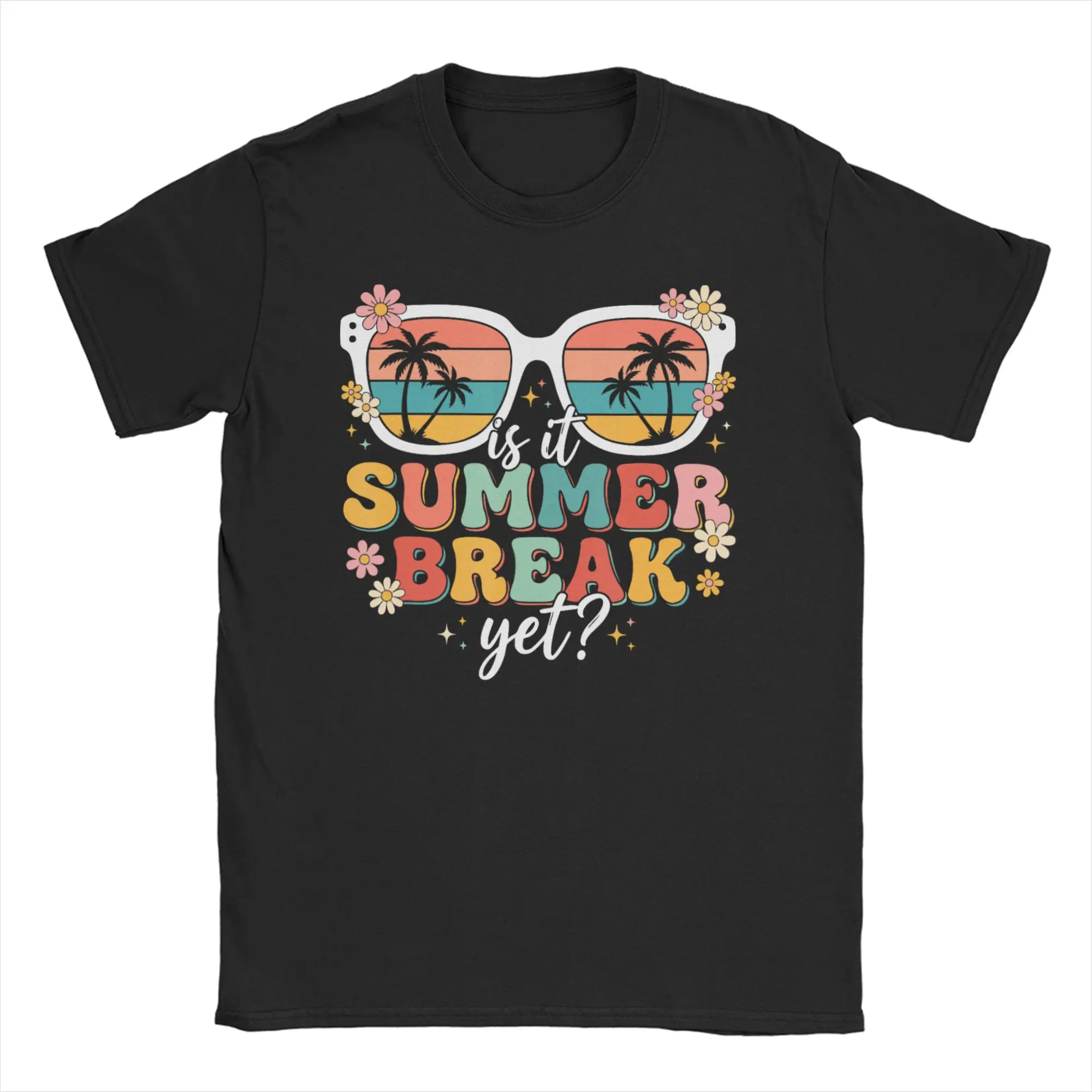 Camiseta de algodão com gola redonda para homens e mulheres, com estampa de professor e estudante no último dia de aulas, para esperar o verão, tamanh