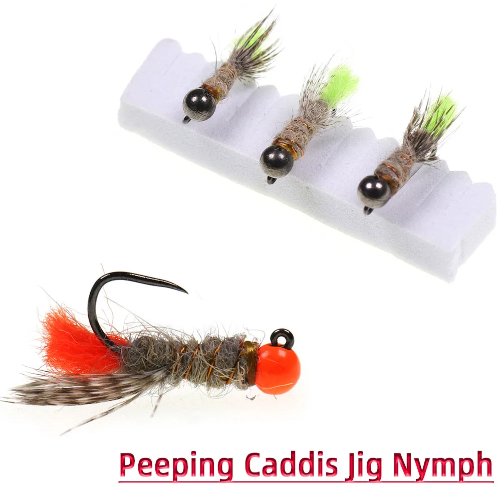 # 12 # 14 حبة التنغستن رئيس مختلس النظر العلبة Barbless تهزهز حورية غرق سريع لسمك السلمون المرقط Grayling Bluegill حمامات السباحة العميقة الصيد إغراء #1