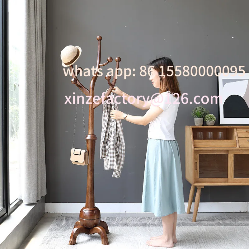 

Customizable solid wood coat rack floor tree shape