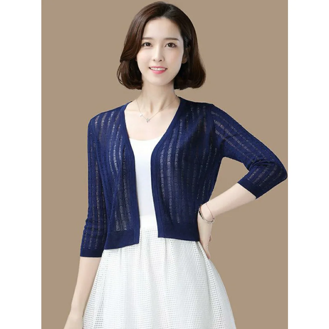 ort Sve 薄手カーディガン レディース 夏 多用途 肩パッド付きジャケットコート スリングスカート付き 韓国風 Vネック オープンC...