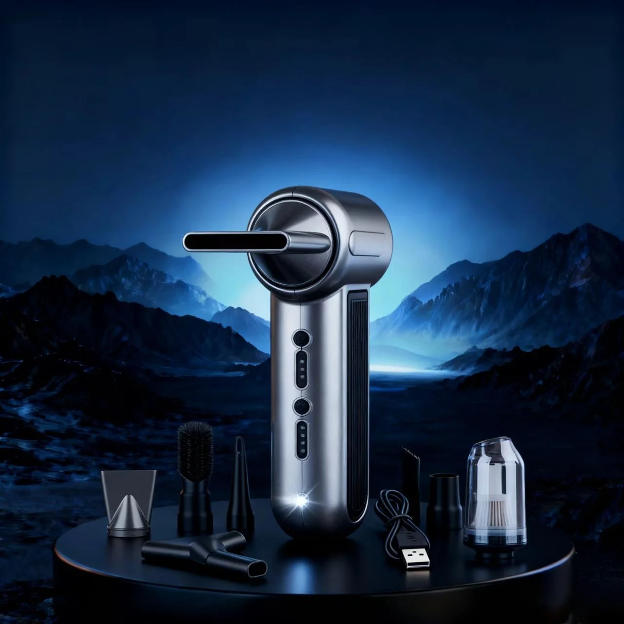 

2025 Новый турбореактивный вентилятор, жестокий вентилятор, пылесос со сжатым воздухом, автомобильный пылесос для автомобиля, 63 м/с, скорость ветра, 4000 мАч * 2 аккумулятора