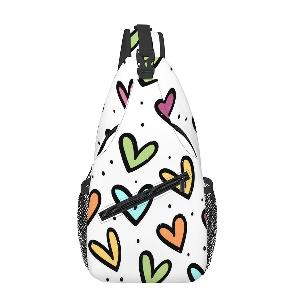 Heart Love Small Chest Bag Men's and Women's Kids Best Gift 2D Flat Cartoon Large Capacity Outdoor Sports Leisure Fashion Bag