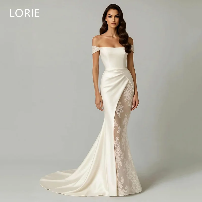 

LORIE Luxury Mermaid vestidos de novia Lace Applique Wedding Dress Side Split Bridal Gowns Backless Wedding Gown Customized 2025