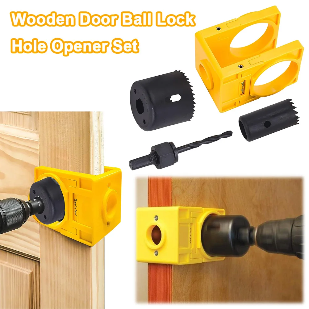 1-3/8 Inch To 1-3/4 Inch Door Lock Installation Set with Guide Template Carbon Steel Deadbolt Installation Kit for Wooden Doors