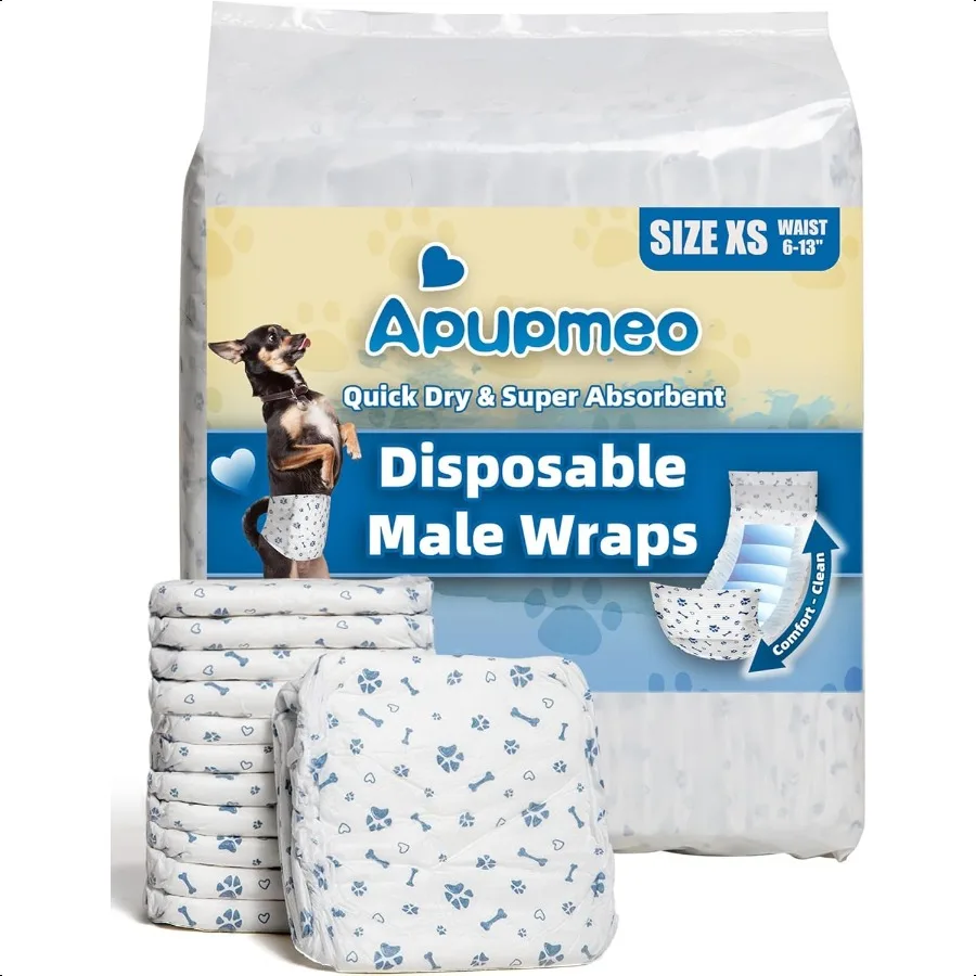 

Dog Diapers Male Wraps XS 20 Counts er Absorbent Doggie Diapers for Male Dogs with Incontinence Marking or Excitable Urination